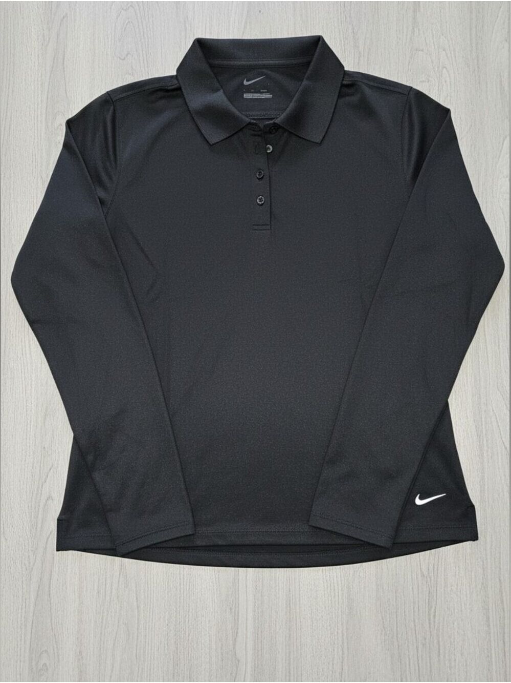 NWT-Nike Women's Long-Sleeve APolo Top - Black #LS10 - Picture 4 of 8